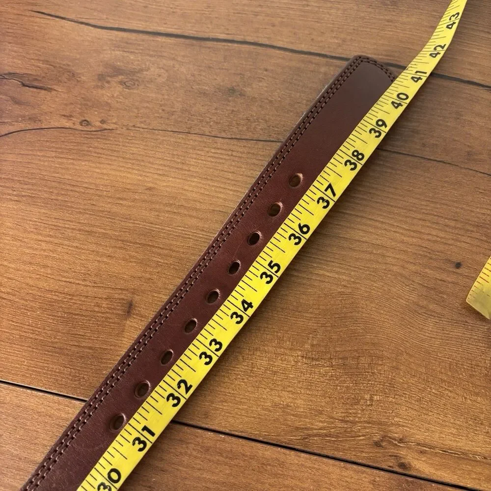 Bullhide Belts The Eastwood Mens Brown Double Stitched Leather Belt Max Thick 32